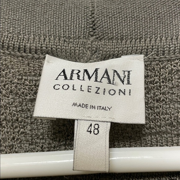 Armani Collezioni | Wool/Rayon Blend| Pullover |Gray/Green | Knit Sweater|Size L - Picture 6 of 14